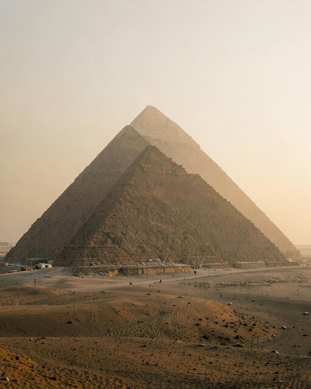 The pyramids of Giza at dawn