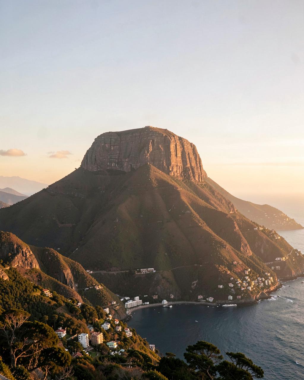 Table Mountain at golden hour